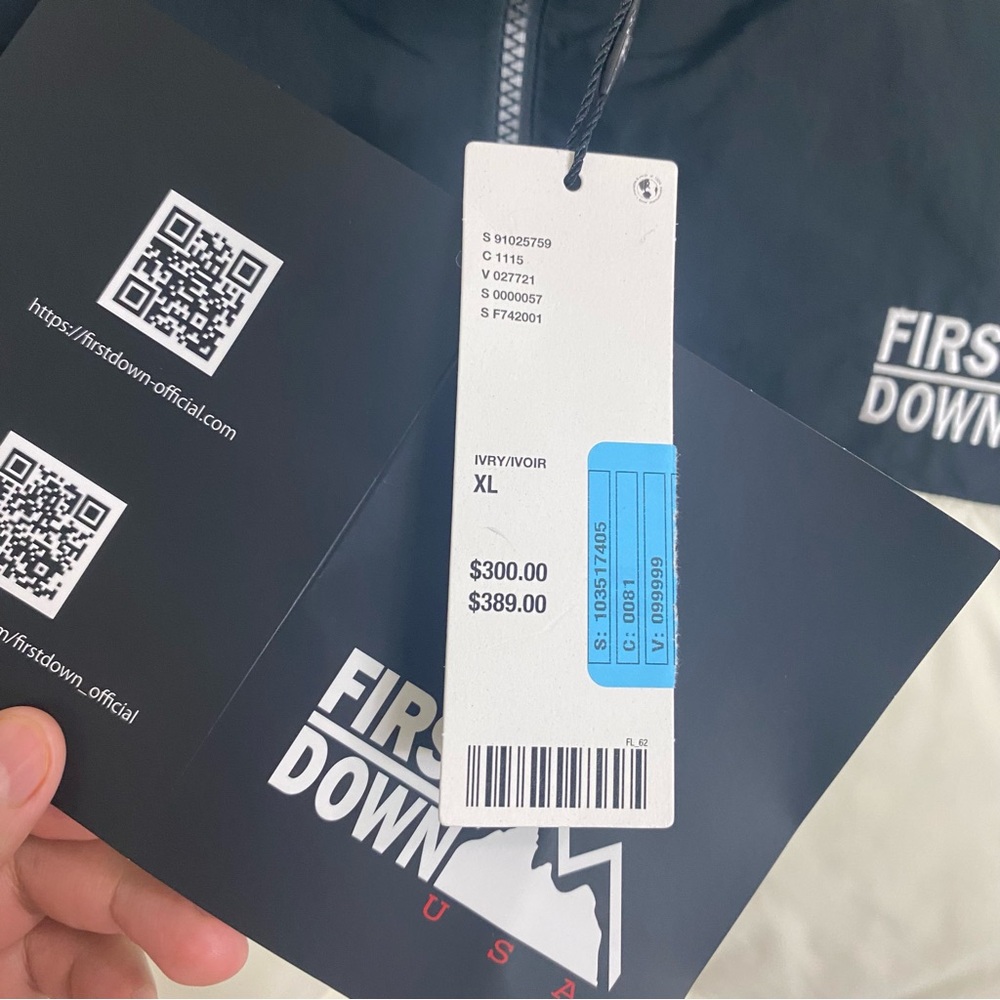 First Down USA Bubble Down Jacket Reversible Blac… - image 4